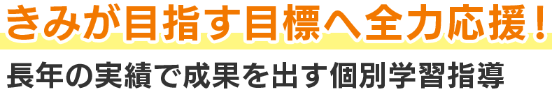 きみが目指す目標へ全力応援!長年の実績で成果を出す個別学習指導